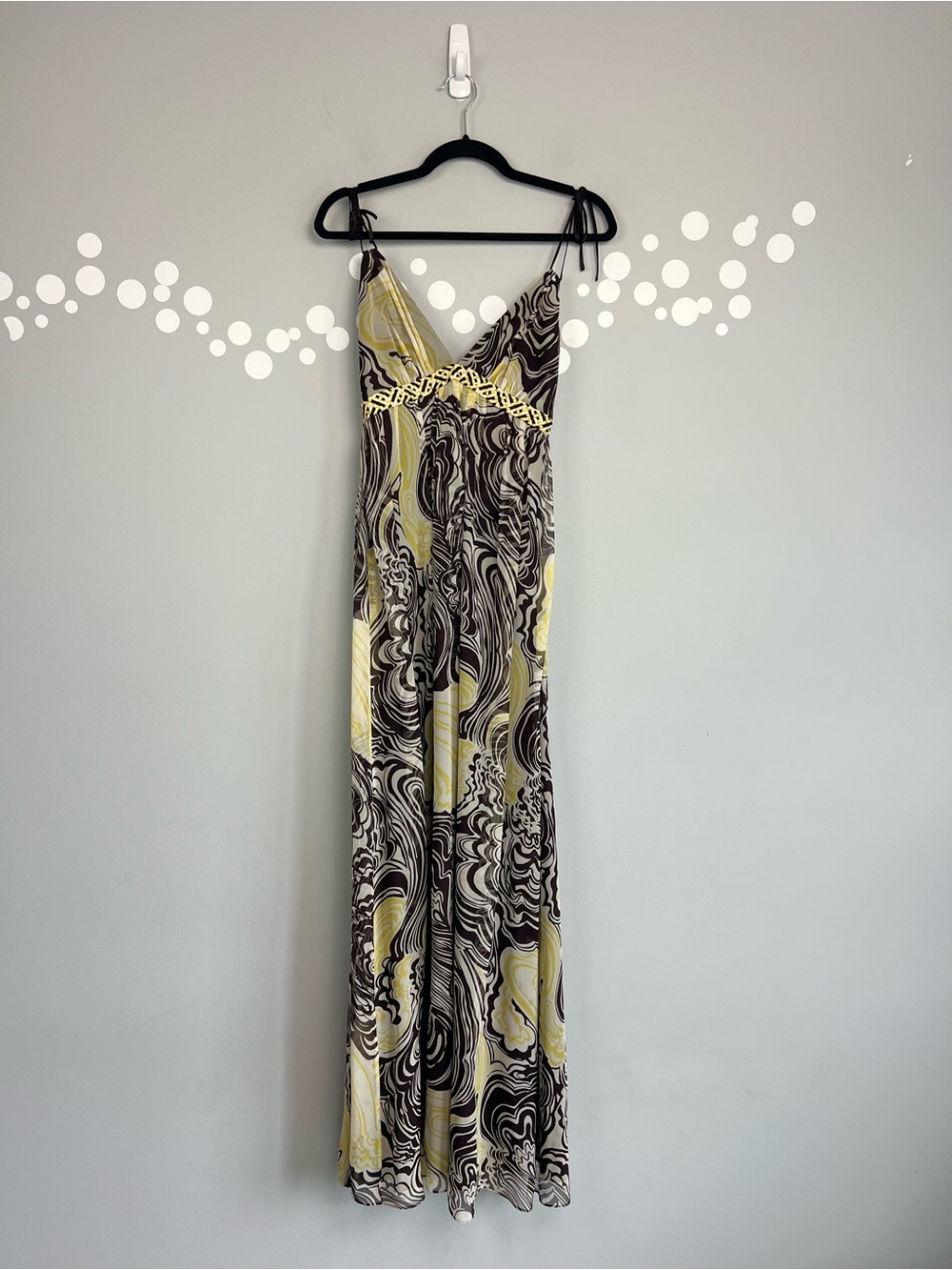 Laundry by Shelli Segal Silk Halter Maxi Dress Abstract Print Size 2
